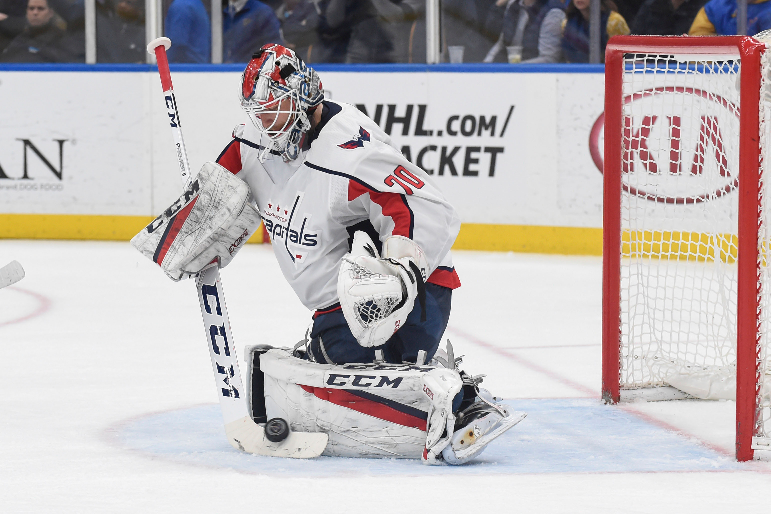 Braden Holtby will watch teammate Phillipp Grubauer tend goal when the playoff start.