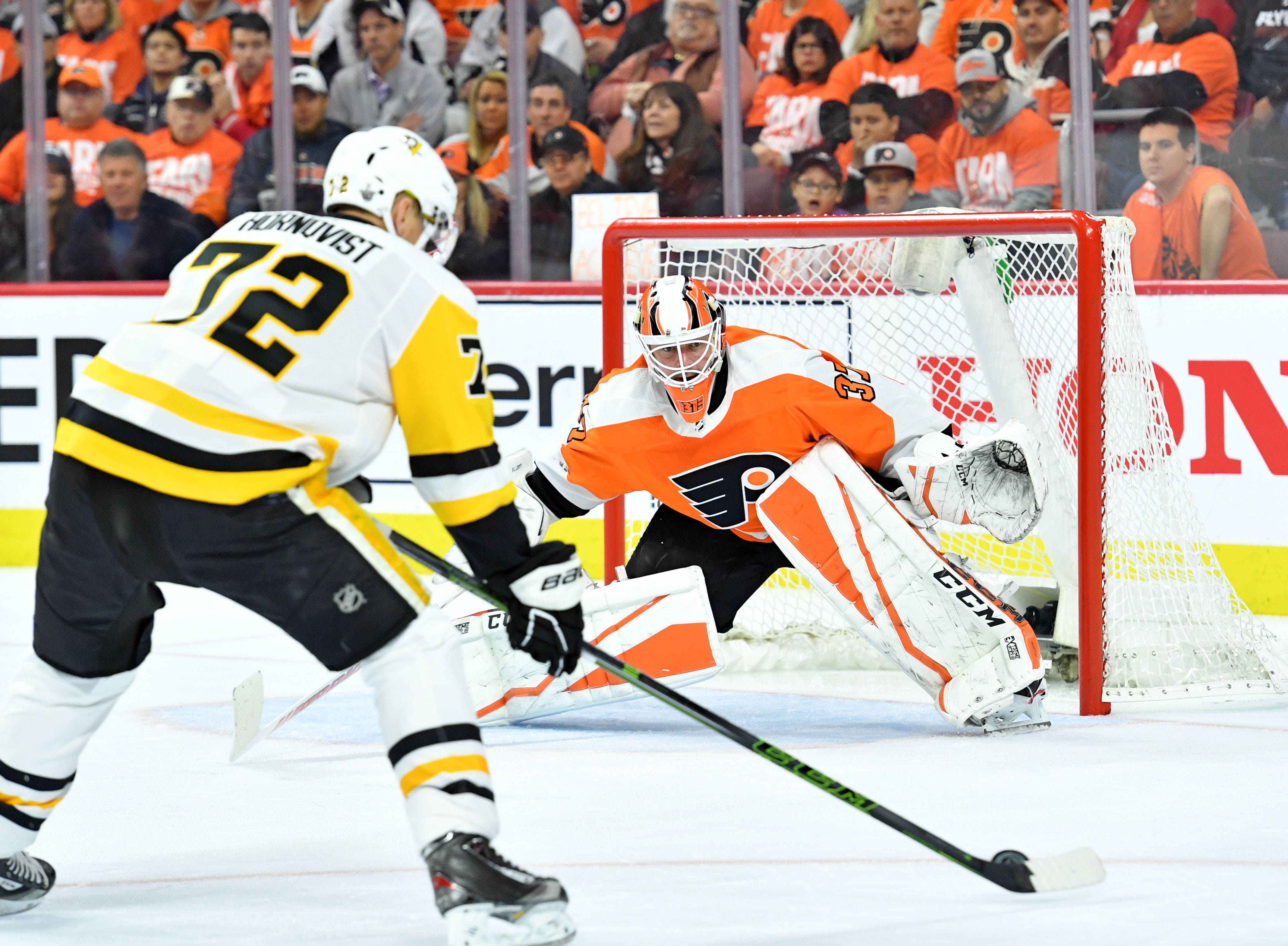 The Penguins will miss big winger Patric Hornqvist, who was knocked out of the Flyers series with an upper-body injury.